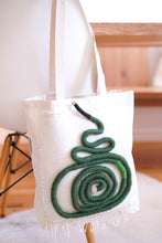 Load image into Gallery viewer, Canvas Tote Bag x Fiber Art 'GREEN'