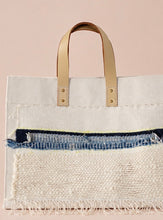 Load image into Gallery viewer, Large Canvas Tote x Fiber Art 'DENIM'