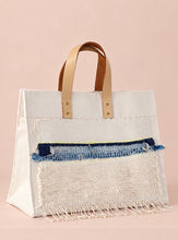 Load image into Gallery viewer, Large Canvas Tote x Fiber Art 'DENIM'