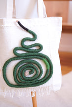 Load image into Gallery viewer, Canvas Tote Bag x Fiber Art 'GREEN'