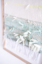 Load image into Gallery viewer, Framed Woven Fiber Art - Mint + Sage -