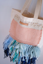 Load image into Gallery viewer, Canvas Tote Bag x Fiber Art 'BLUE'
