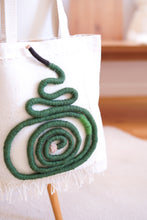 Load image into Gallery viewer, Canvas Tote Bag x Fiber Art 'GREEN'