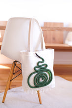 Load image into Gallery viewer, Canvas Tote Bag x Fiber Art 'GREEN'