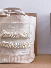Load image into Gallery viewer, Canvas Tote Bag x Fiber Art 'LINE UP'