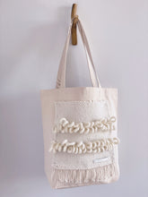 Load image into Gallery viewer, Canvas Tote Bag x Fiber Art 'LINE UP'