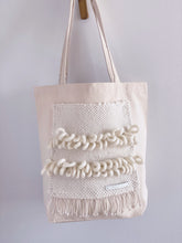 Load image into Gallery viewer, Canvas Tote Bag x Fiber Art 'LINE UP'