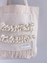 Load image into Gallery viewer, Canvas Tote Bag x Fiber Art 'LINE UP'