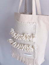 Load image into Gallery viewer, Canvas Tote Bag x Fiber Art 'LINE UP'