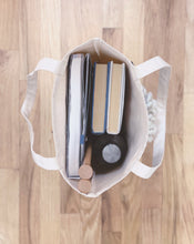 Load image into Gallery viewer, Canvas Tote Bag x Fiber Art 'PLAID BLUE'