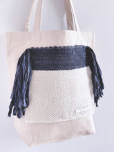 Load image into Gallery viewer, Canvas Tote Bag x Fiber Art 'FRINGE'