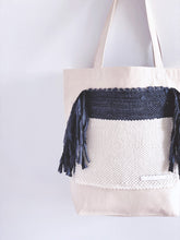 Load image into Gallery viewer, Canvas Tote Bag x Fiber Art 'FRINGE'