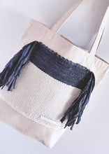 Load image into Gallery viewer, Canvas Tote Bag x Fiber Art 'FRINGE'
