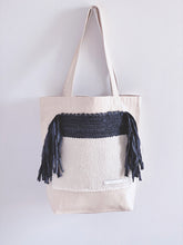 Load image into Gallery viewer, Canvas Tote Bag x Fiber Art 'FRINGE'