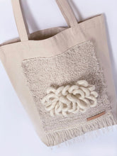 Load image into Gallery viewer, Canvas Tote Bag x Fiber Art 'BLOOMING'