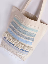 Load image into Gallery viewer, Canvas Tote Bag x Fiber Art 'LINE UP'