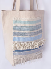Load image into Gallery viewer, Canvas Tote Bag x Fiber Art 'LINE UP'