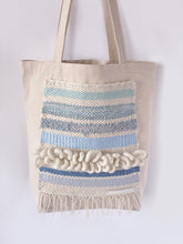 Load image into Gallery viewer, Canvas Tote Bag x Fiber Art 'LINE UP'