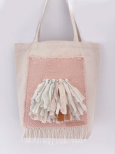 Load image into Gallery viewer, Canvas Tote Bag x Fiber Art 'FRINGE'