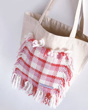 Load image into Gallery viewer, Canvas Tote Bag x Fiber Art 'PLAID PINK'