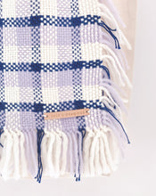 Load image into Gallery viewer, Canvas Tote Bag x Fiber Art 'PLAID BLUE'