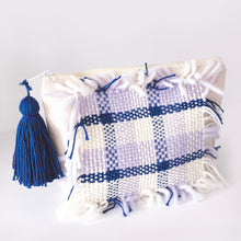 Load image into Gallery viewer, Zipper Pouch x Fiber Art 'PLAID LAVENDER'