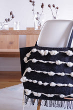 Load image into Gallery viewer, Custom Large Canvas Market Tote x Fiber Art 'WHITE + BLACK'
