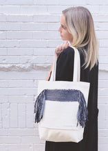 Load image into Gallery viewer, Canvas Tote Bag x Fiber Art 'FRINGE'