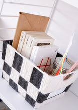 Load image into Gallery viewer, Storage Bin x Fiber Art 'CHECKERBOARD' (small)