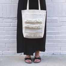 Load image into Gallery viewer, Canvas Tote Bag x Fiber Art 'LINE UP'