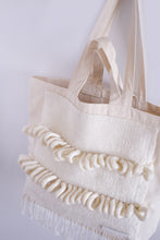 Load image into Gallery viewer, Large Canvas Market Tote x Fiber Art ‘LOOPS'