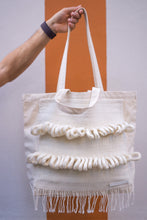 Load image into Gallery viewer, Large Canvas Market Tote x Fiber Art ‘LOOPS'