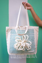 Load image into Gallery viewer, Large Canvas Market Tote x Fiber Art 'BLOOMING'