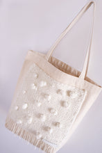 Load image into Gallery viewer, Canvas Tote Bag x Fiber Art 'BOBBLES'