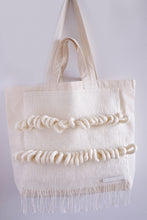 Load image into Gallery viewer, Large Canvas Market Tote x Fiber Art ‘LOOPS'