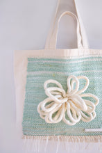 Load image into Gallery viewer, Large Canvas Market Tote x Fiber Art 'BLOOMING'