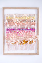 Load image into Gallery viewer, Framed Woven Fiber Art - PINKS -
