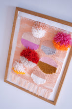 Load image into Gallery viewer, Framed Woven Fiber Art - blossoms -
