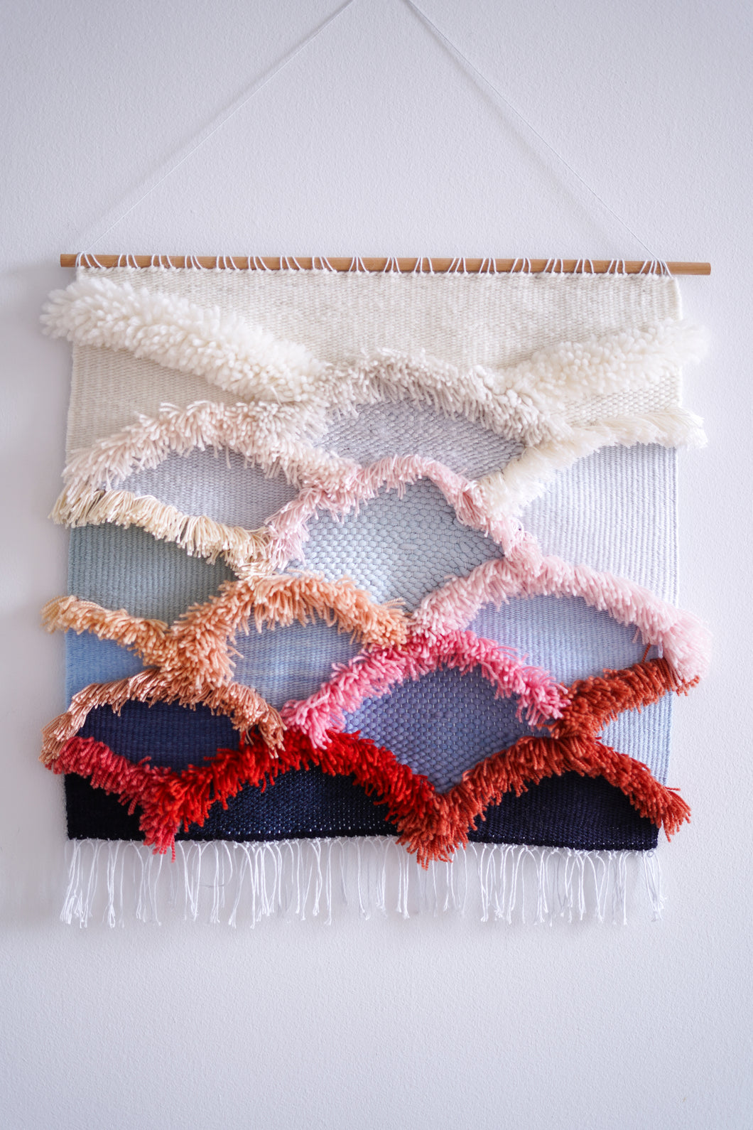 Large Woven Wall Hanging & Fiber Art - MORNING SKIES -