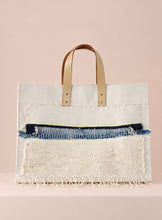Load image into Gallery viewer, Large Canvas Tote x Fiber Art 'DENIM'
