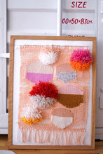 Load image into Gallery viewer, Framed Woven Fiber Art - blossoms -
