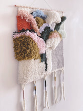 Load image into Gallery viewer, Large Woven Wall Hanging &amp; Fiber Art - MOUNTAINS &amp; DOORS -
